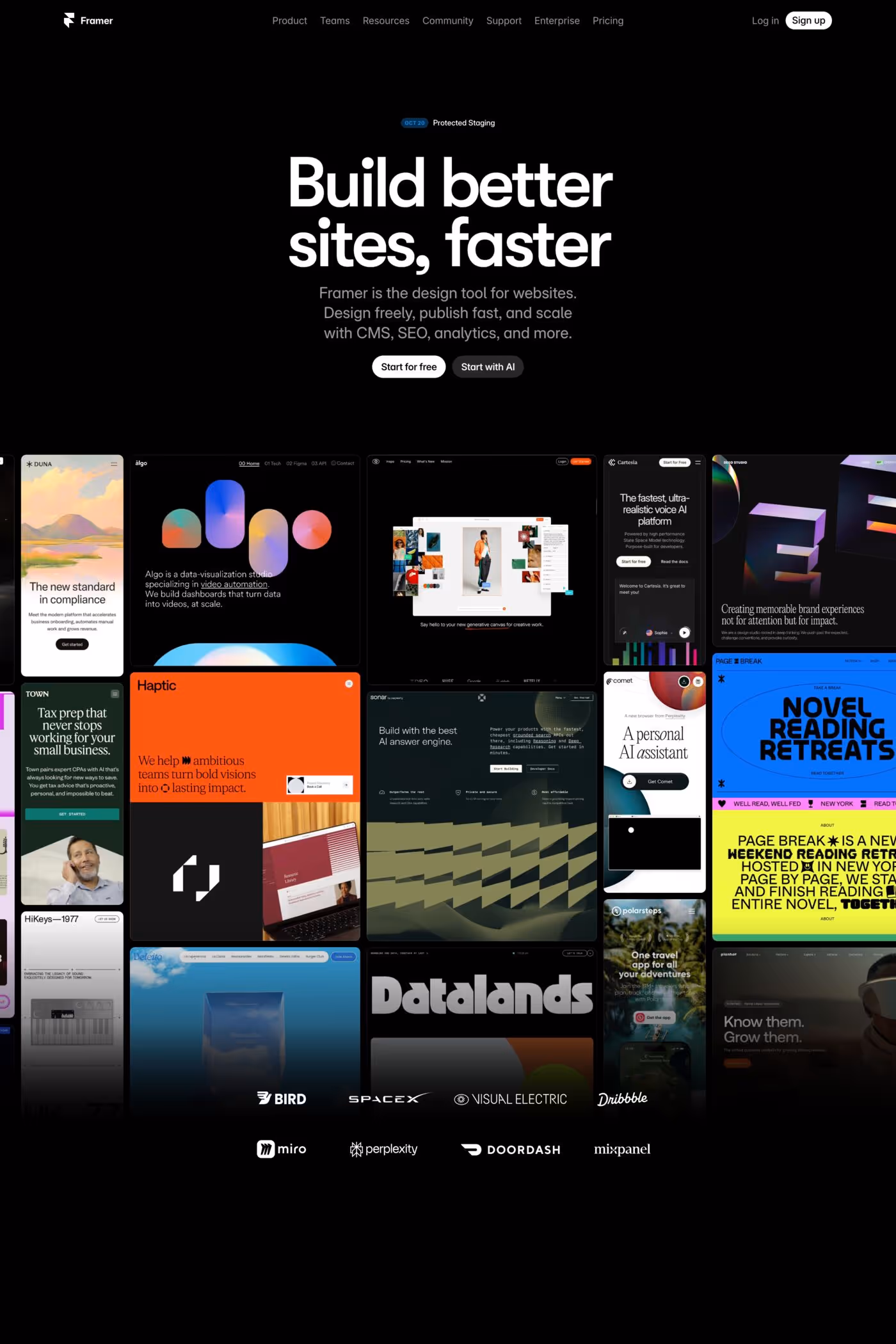 Framer website builder