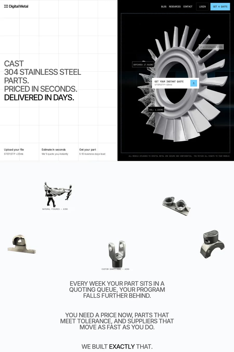 Digital Metal — landing website screenshot