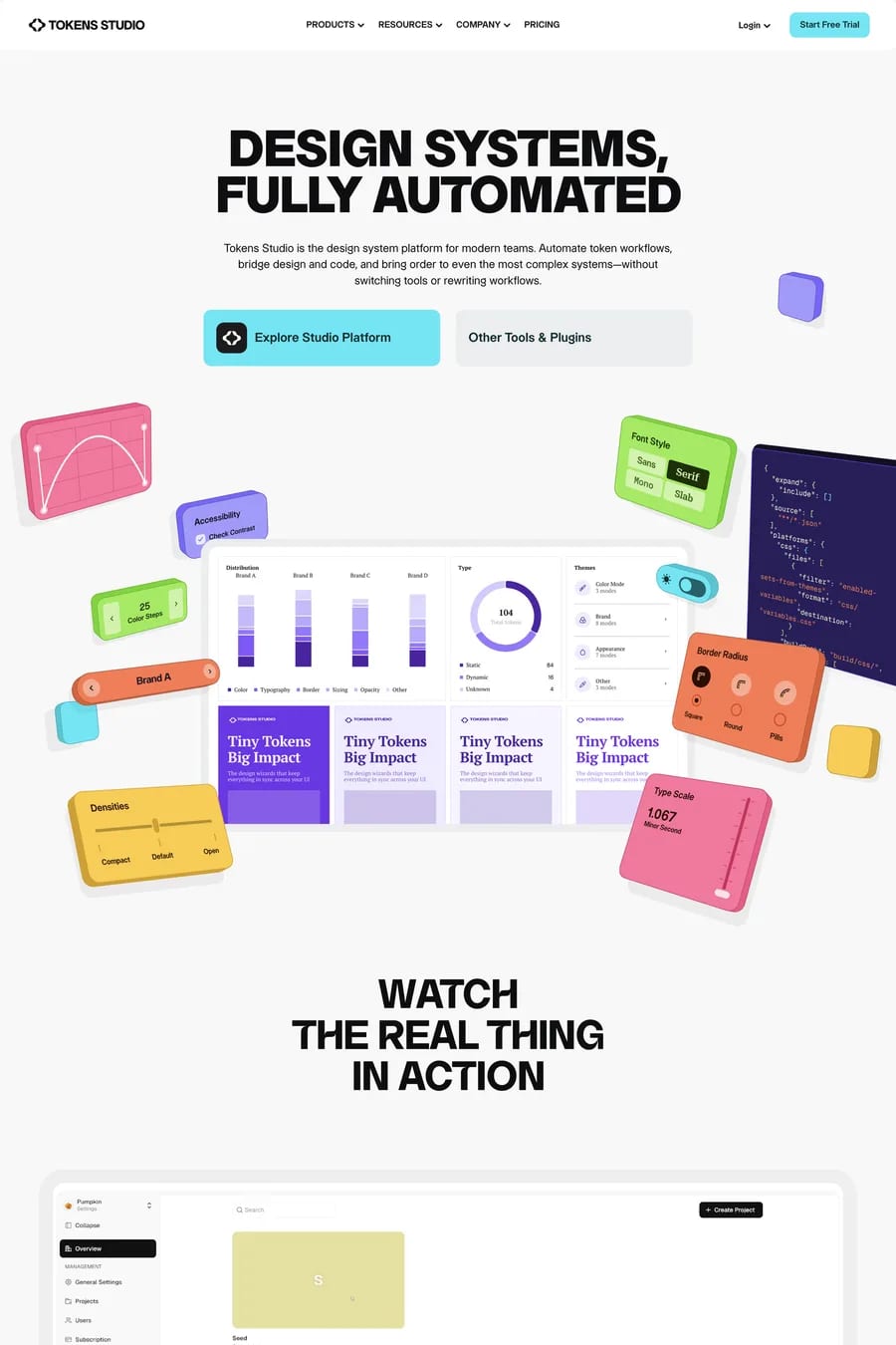 Tokens Studio — landing website screenshot
