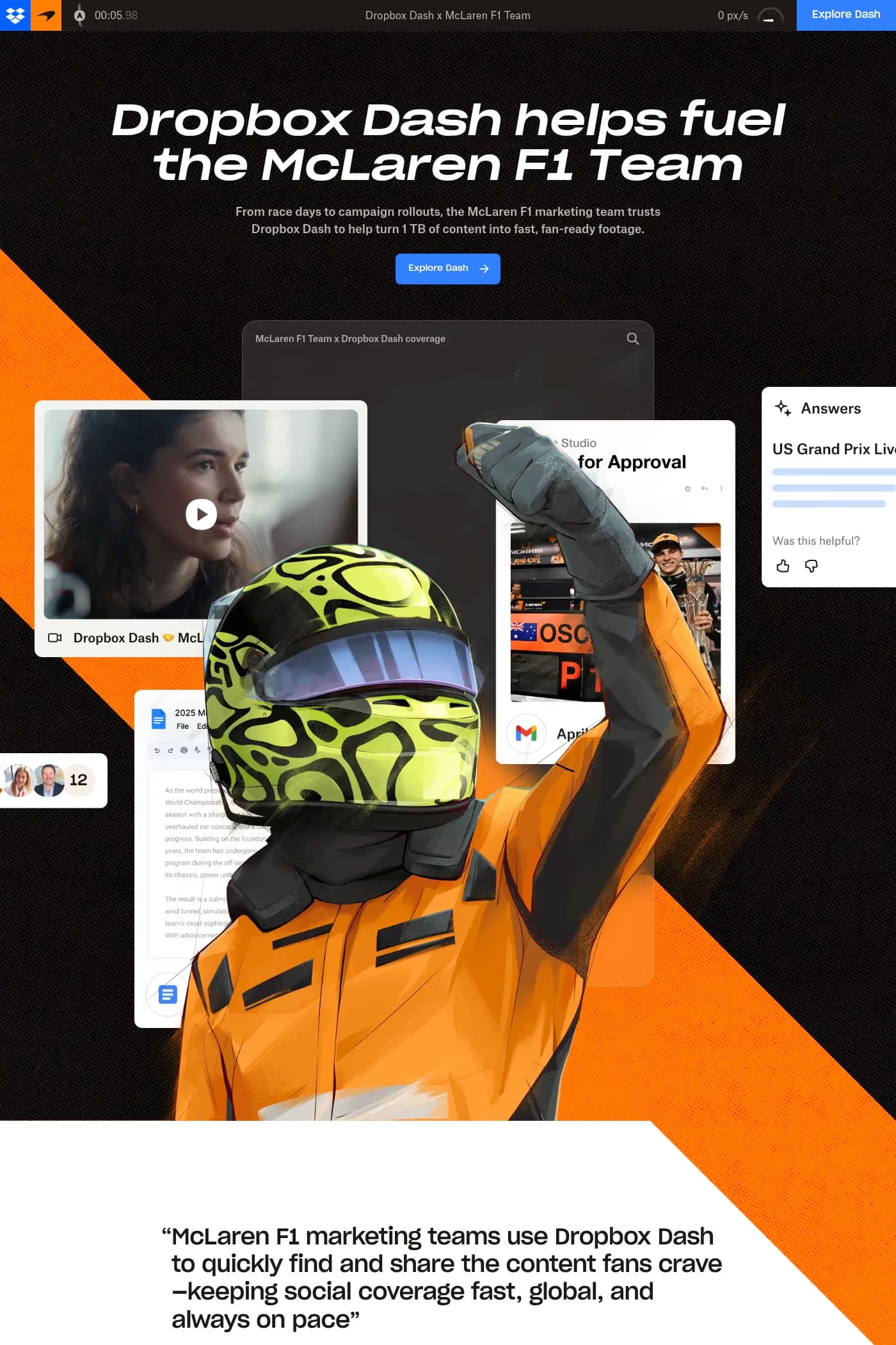 Dropbox Dash × McLaren F1